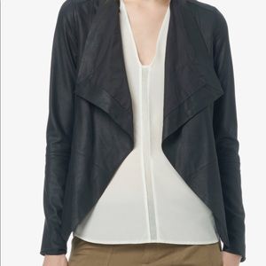 Vince genuine leather drape front jacket